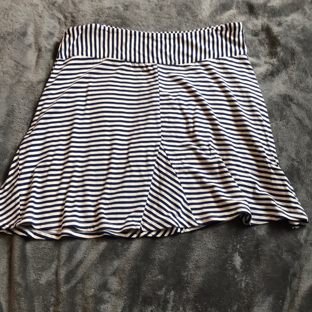 blue and white skirt